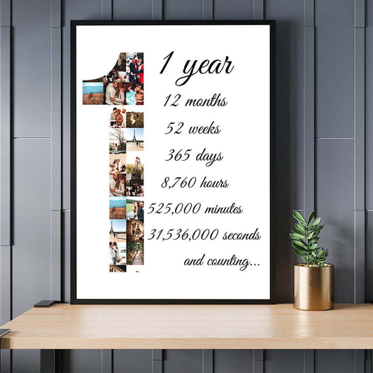 Anniversary collage with numbers and photos