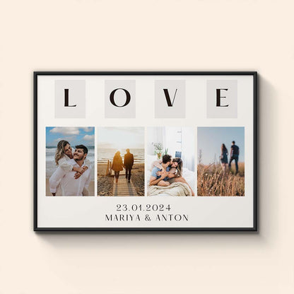 romantic photo collage our love with frame